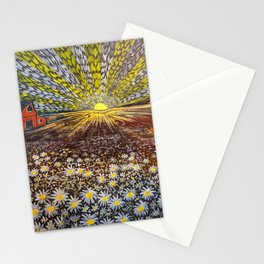 In the daisy field at sunrise Stationery Card