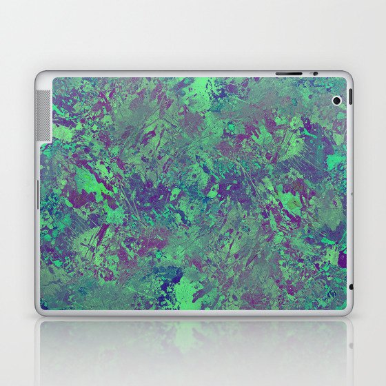 Cool And Calm - Abstract blue and purple painting, icy, chilled out, calming, relaxing artwork Laptop & iPad Skin
