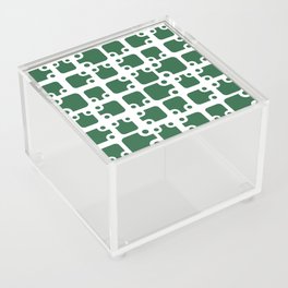 Mid Century Modern Abstract Pattern Forest Green 1 Acrylic Box