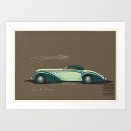 1935 Delahaye Cabriolet Racing Prototype Vintage Poster by Henri Chapron Art Print