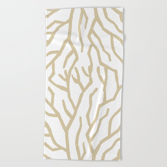 Golden Coral Beach Towel