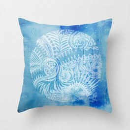 Mandala ferns and NZ foliage Throw Pillow