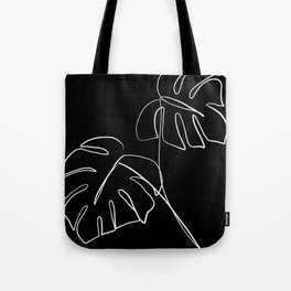 Monstera minimal - black Tote Bag