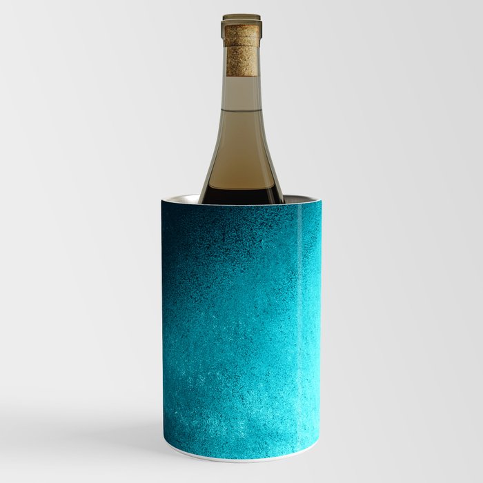 Modern abstract navy blue teal gradient Wine Chiller