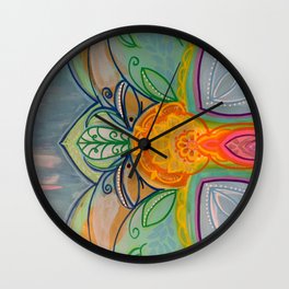 Abstract mandala style garden guardian painting  Wall Clock
