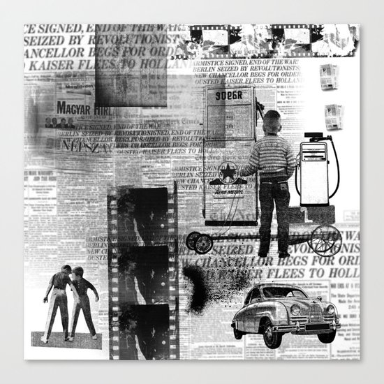 paper billy cart Canvas Print
