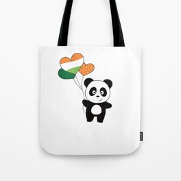 Panda With Ireland Balloons Cute Animals Happiness Tote Bag