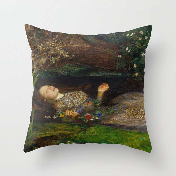 John Everett Millais - Ophelia Throw Pillow