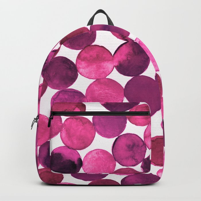 Watercolor Connected Circles - Pink, Burgundy Backpack