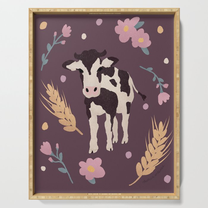 Cute Cow Pattern Serving Tray