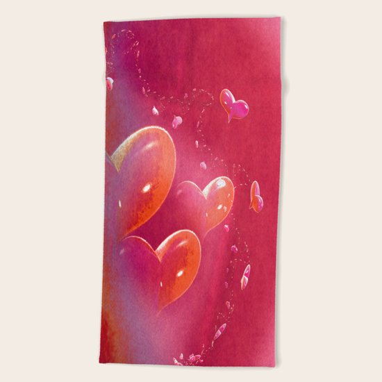 Hearts Beach Towel
