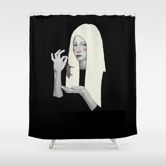 Vana in black Shower Curtain