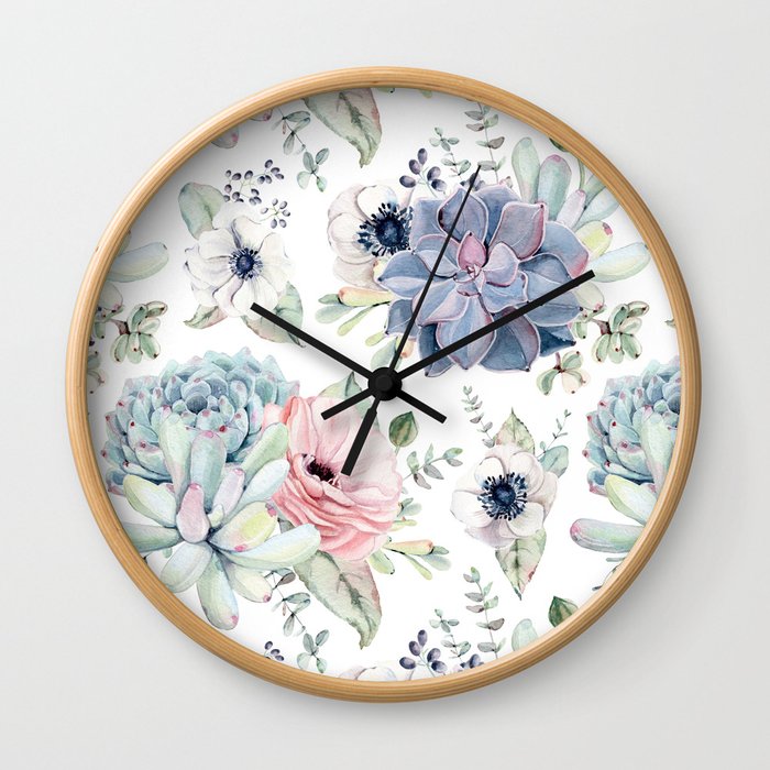 Oh my Succulents Wall Clock