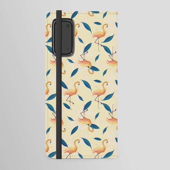 Yellow flamingo pattern Android Wallet Case