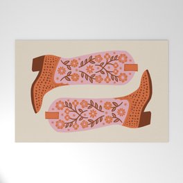 Cowgirl Boots – Pink and Orange Welcome Mat
