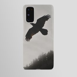 Raven Corvid Bird Northwest Mist Fog Forest Beach Landscape Oregon Android Case