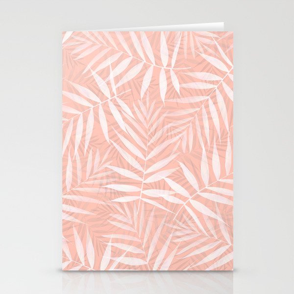 Elegant tropical white palm leaves paint Stationery Cards