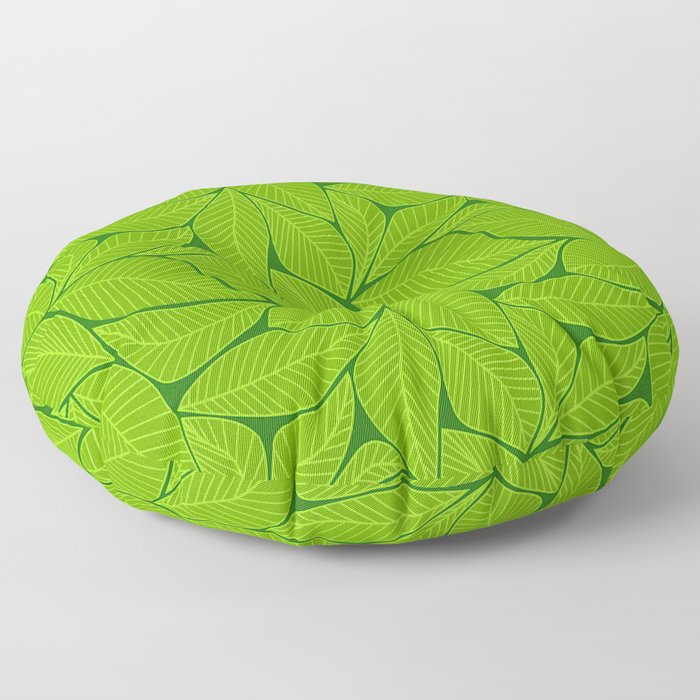 Green Leaves Background. Floor Pillow