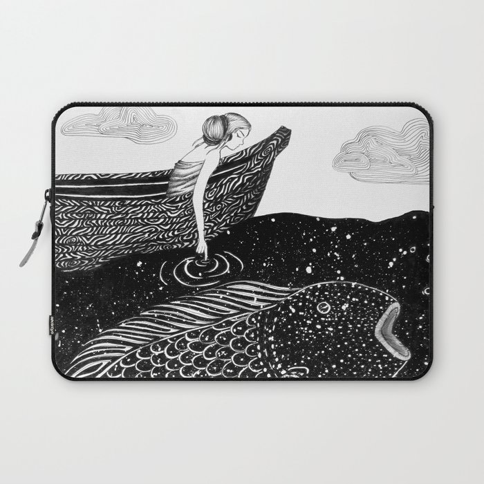The Shimmering Sea Lights Laptop Sleeve