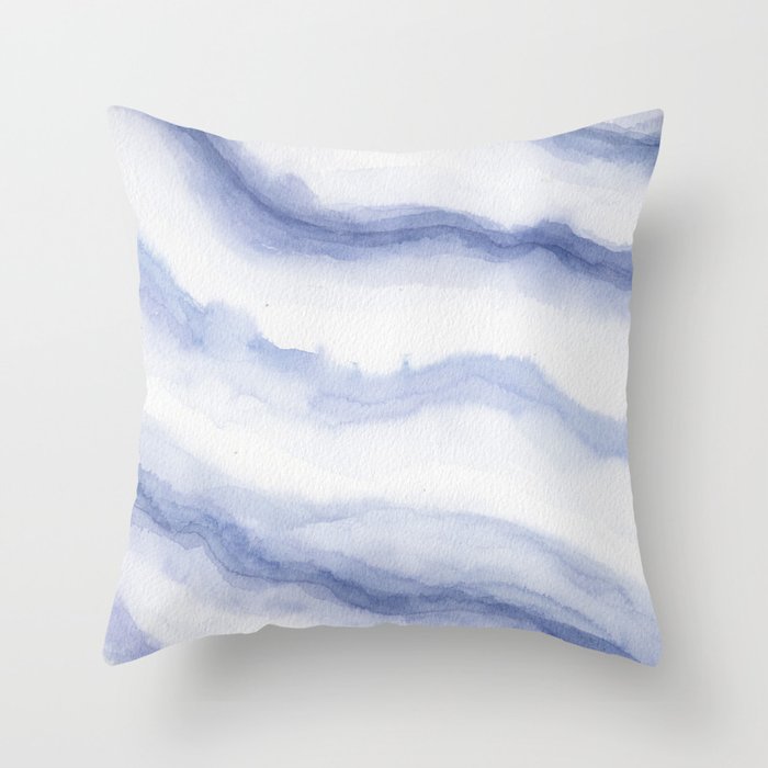 Periwinkle Waves Throw Pillow