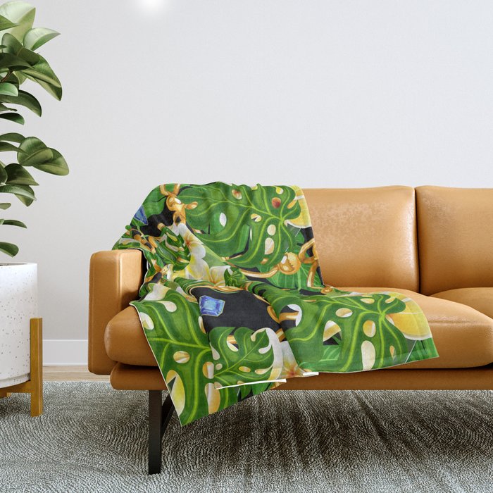 tropical nature pattern  Throw Blanket