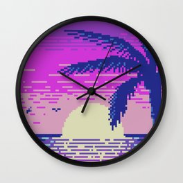 Pixel Sunset Wall Clock