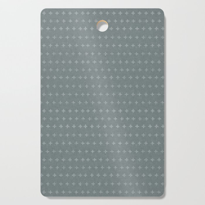 woven crosses - vintage gray blue Cutting Board