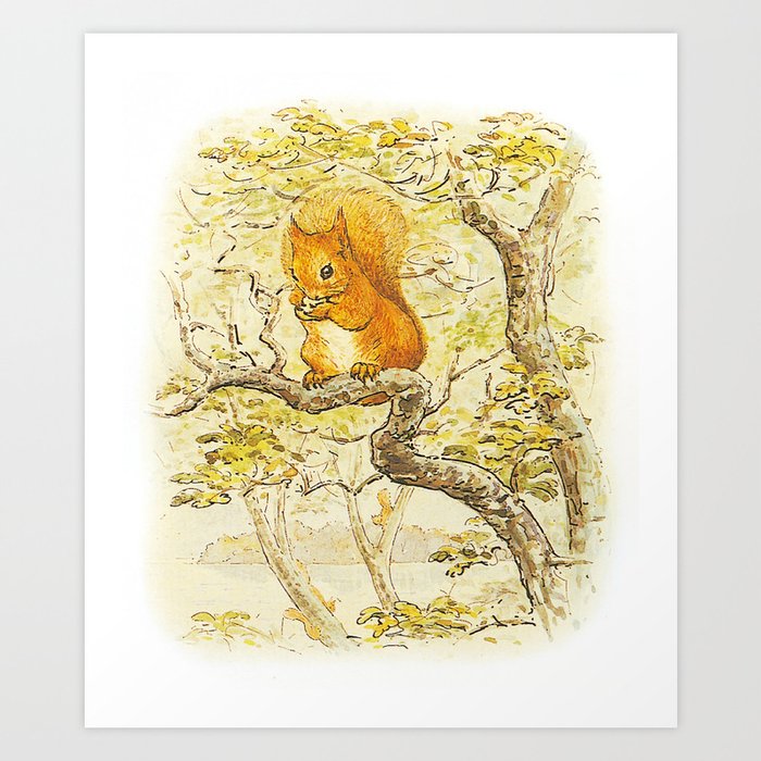 Cute squirrel in a tree Art Print