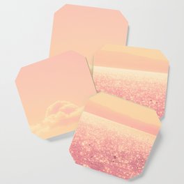 Dreamy Champagne Pink Sparkling Ocean Coaster