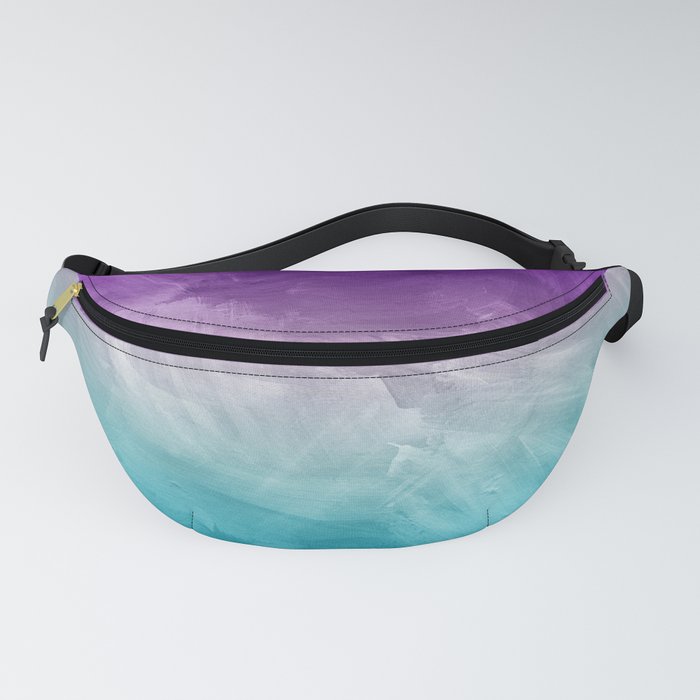 Purple Aqua Teal Ombre Pattern Watercolor Painting Fanny Pack