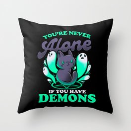 Me And My Demons - Cute Evil Cat Gift Throw Pillow