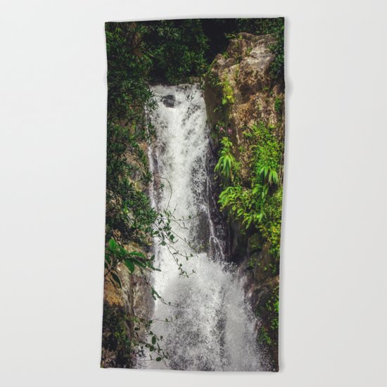 Rainforest Waterfall Beach Towel