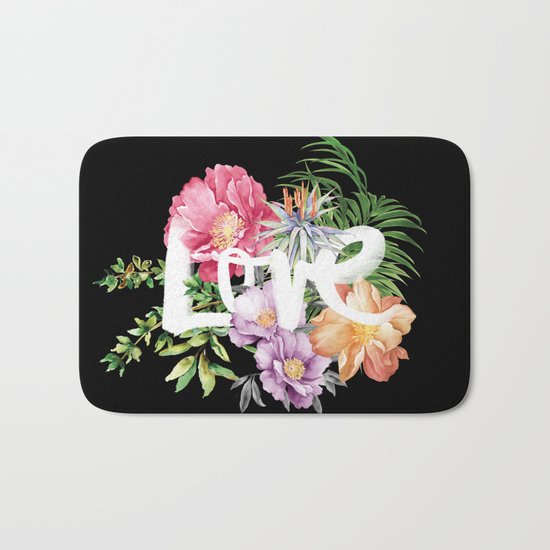 Love is Black Bath Mat