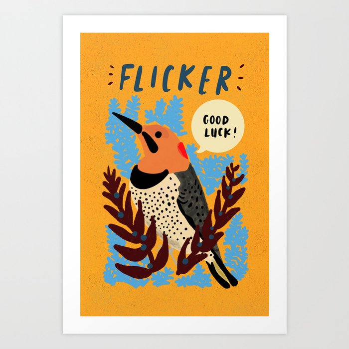 good luck bird : north american flicker : woodpecker Art Print by by