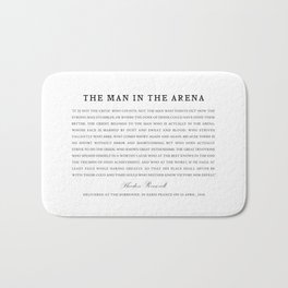 Man In The Arena, Theodore Roosevelt, Framed Art Bath Mat | Typography, Theodoreroosevelt, Officewalldecor, Canvas, Photoonwood, Framedart, Graphicdesign, Homedecor, Wallart, Sign 