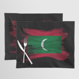 Maldives flag brush stroke, national flag Placemat