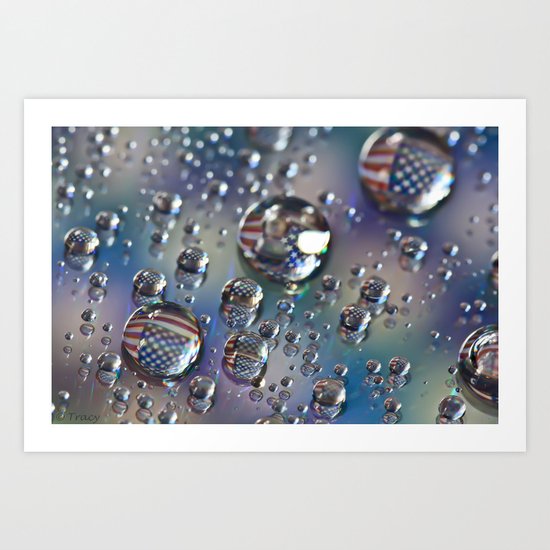 Water Drops USA Art Print