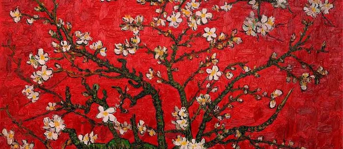 van gogh almond blossom red