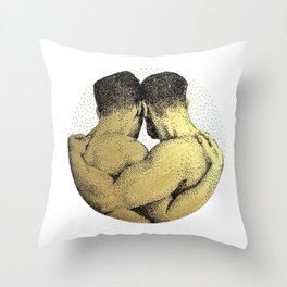 The Pair - NOODDOODs (gold doesn't print shiny) Throw Pillow