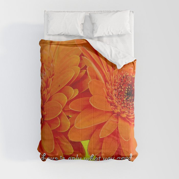 Daisy flowers (Marguerite) " Love is only what you need" Comforter