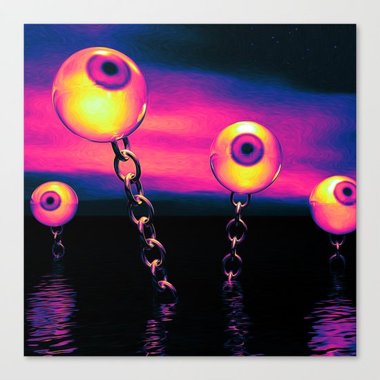 Pop Art Eyes Seascape Canvas Print