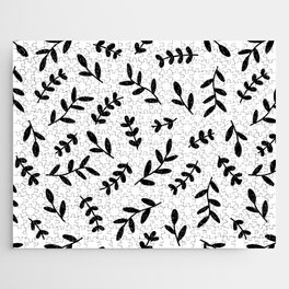 Leaves Pattern (black/white) Jigsaw Puzzle