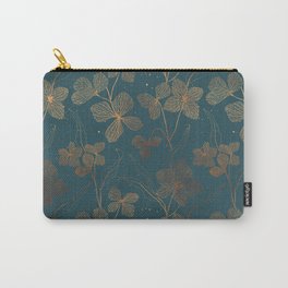 Copper Art Deco Flowers on Emerald  Carry-All Pouch
