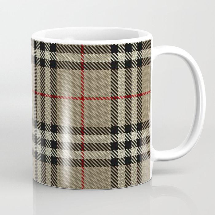 Luxury Beige Tartan Plaid Pattern Coffee Mug