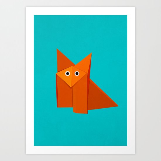 Cute Origami Fox Art Print