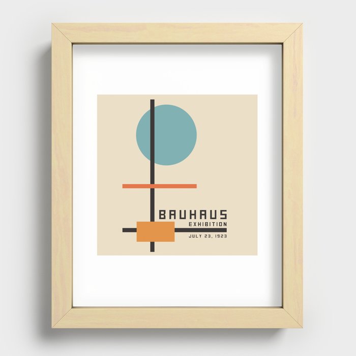 Bauhaus Poster Blue Circle Recessed Framed Print