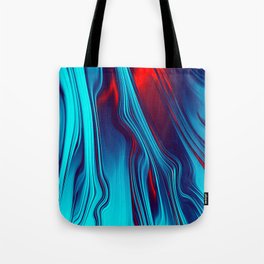 Teal With Red, Streaming Tote Bag