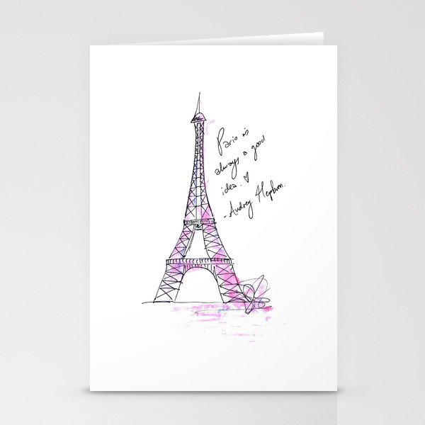 Eiffel Tower: Audrey Hepburn Stationery Cards