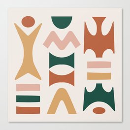 Funky Mid Century Modern Abstract figures 122 Canvas Print