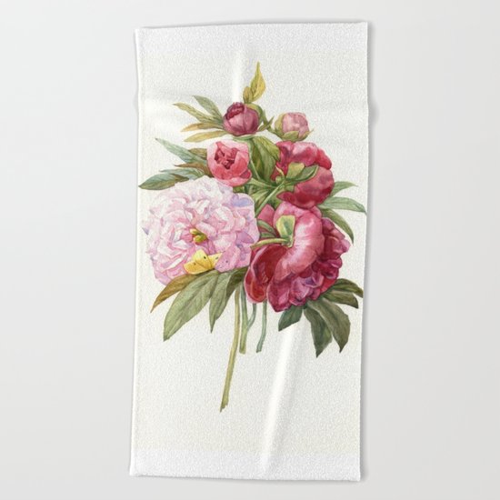 Passion peonies Beach Towel